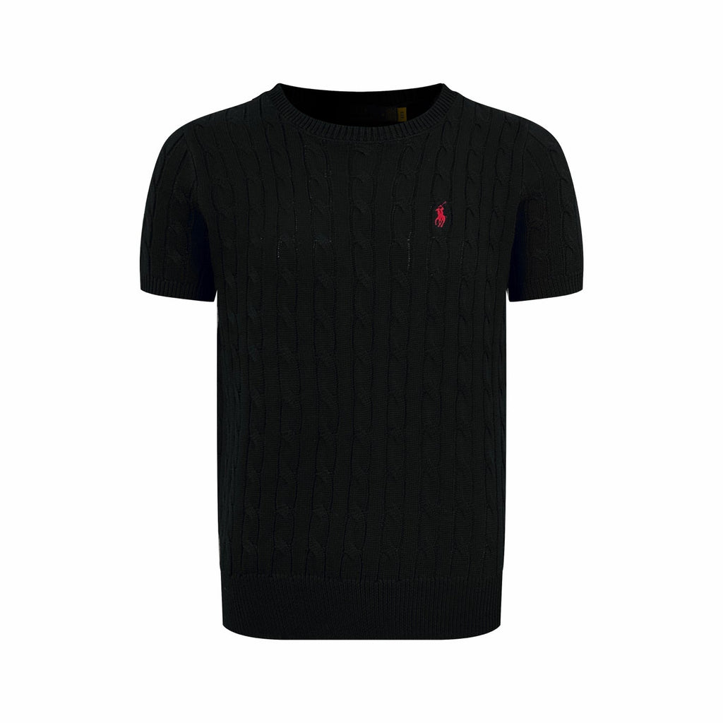 Ralph Lauren Men's Short‑Sleeve Cable‑Knit Crew Neck Sweater