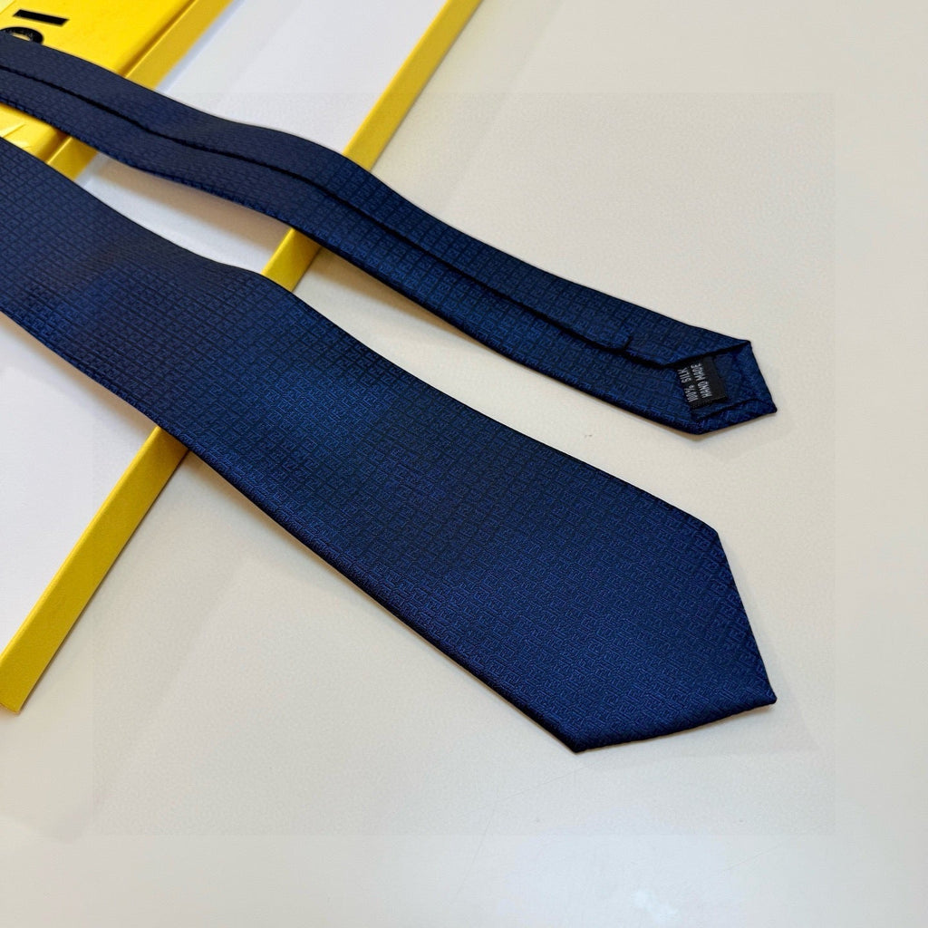 Fendi Style Men's Textured Solid Silk Tie