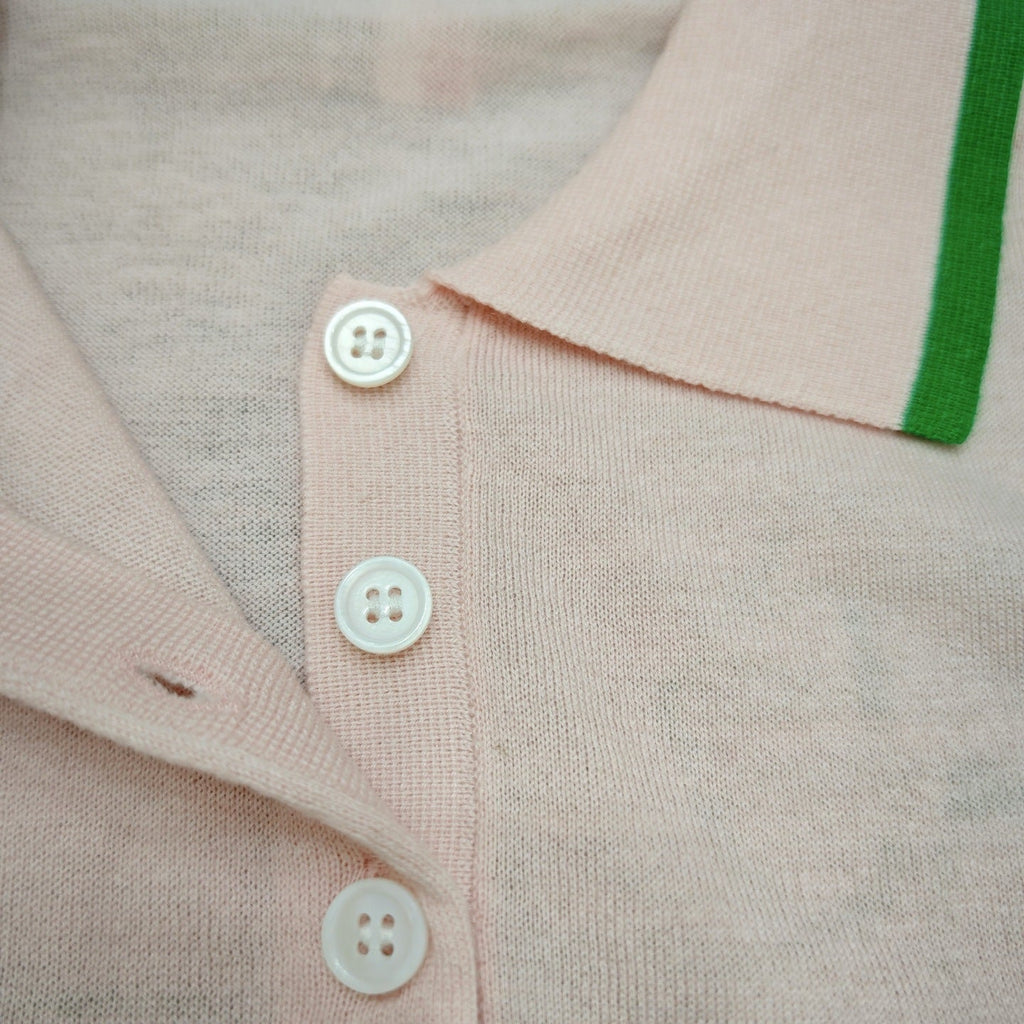 Thom Browne Style Pink Dog-Embroidered Short-Sleeve Polo