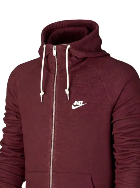 Nike logo-embroidered zip-up hoodie