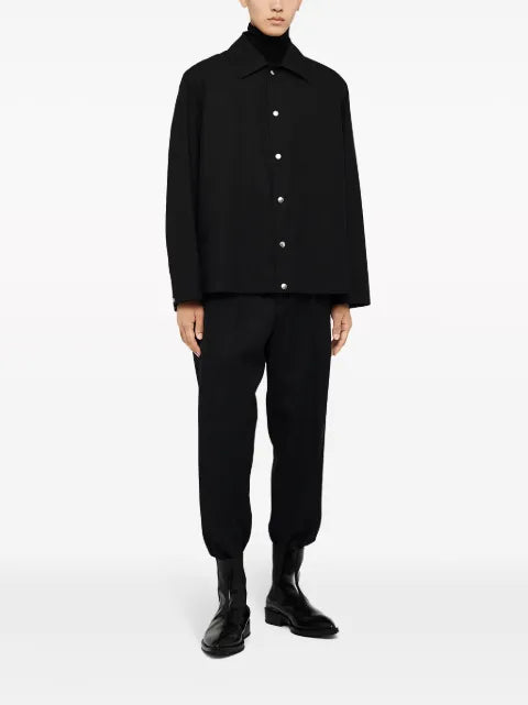 Jil Sander logo-print cotton-poplin shirt jacket