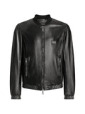 Dolce & Gabbana logo-appliqué leather jacket