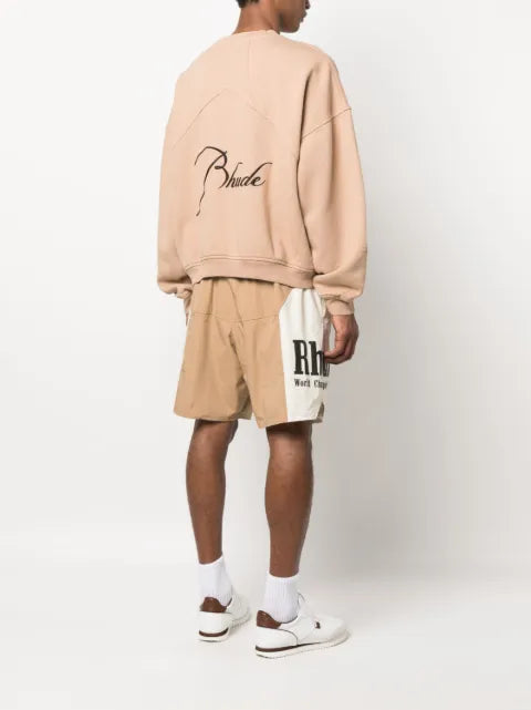 RHUDE logo-print slouchy sweatshirt