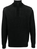 BOSS ribbed half-zip jumper
