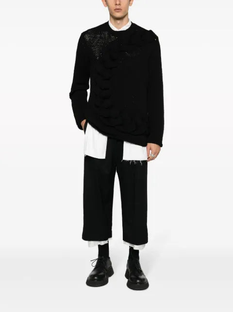 Comme des Garçons Homme Plus crew-neck chunky cable-knit jumper