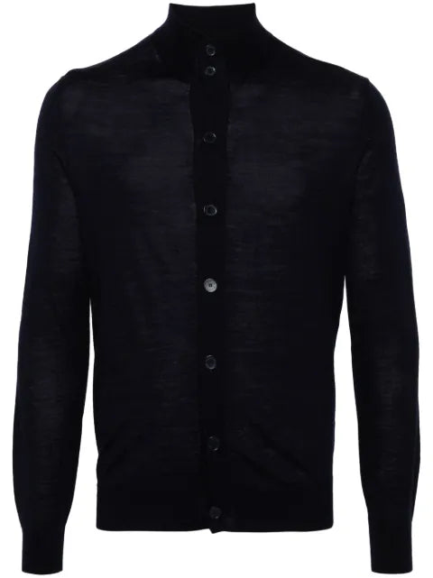 Ballantyne roll-neck wool cardigan