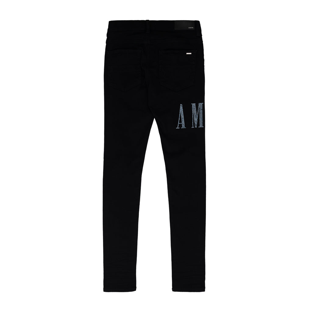 Black Crystal Core Logo Jeans