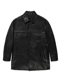 WACKO MARIA button-fastening leather jacket