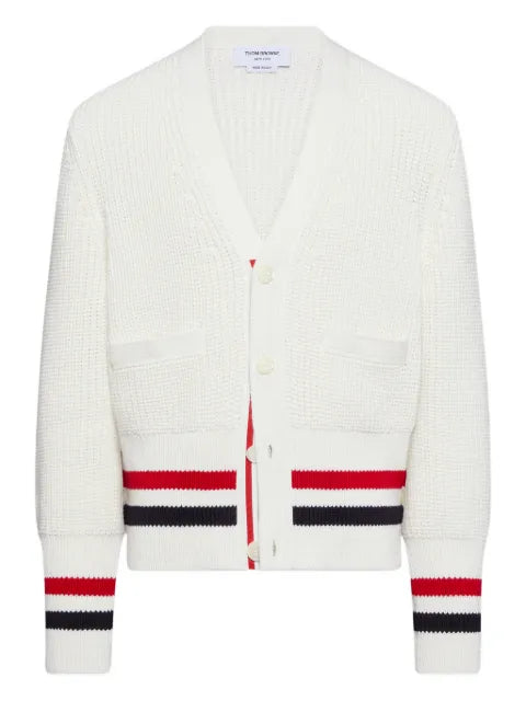 Thom Browne cotton RWB stripe cardigan