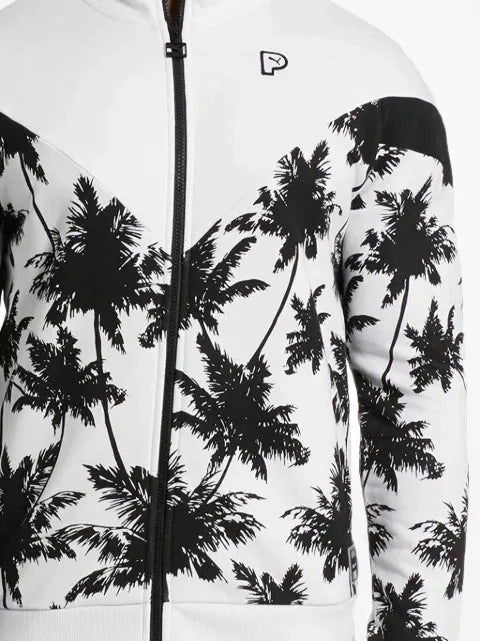 PUMA palm-print zip-fastening sweater