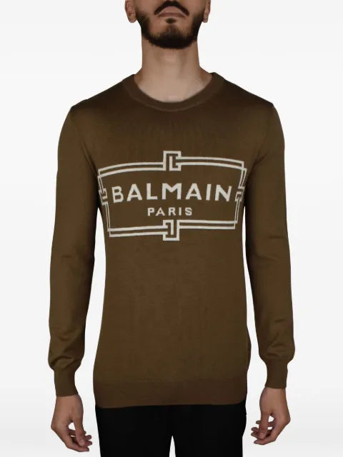 Balmain logo long-sleeved sweater