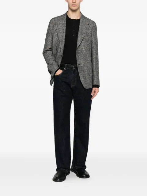 Tagliatore houndstooth-pattern peaked-lapel blazer