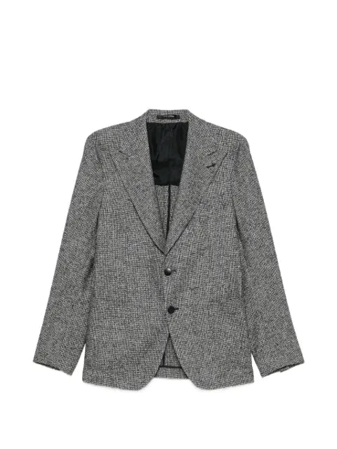 Tagliatore houndstooth-pattern peaked-lapel blazer