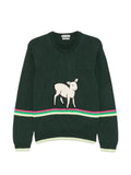 JW Anderson lamb-intarsia striped-trim sweater