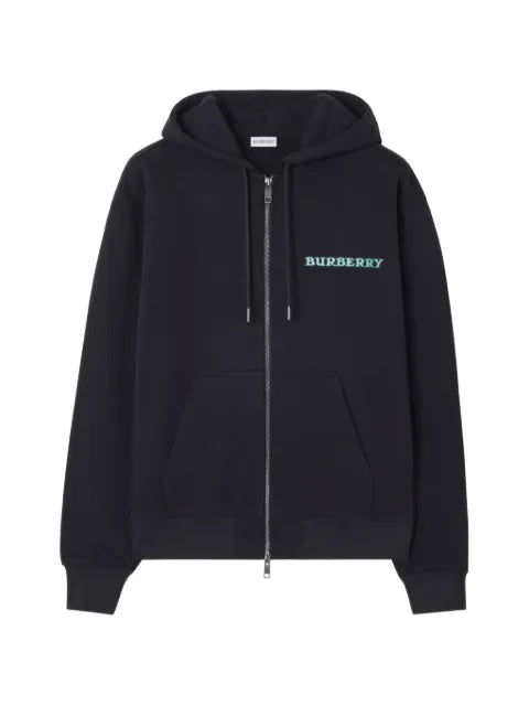 Burberry heritage-logo cotton zip hoodie