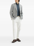 Brunello Cucinelli Wool, alpaca and silk chevron deconstructed blazer
