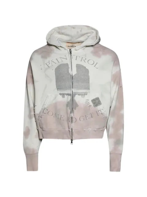 SEKRIT distressed tie-dye hoodie