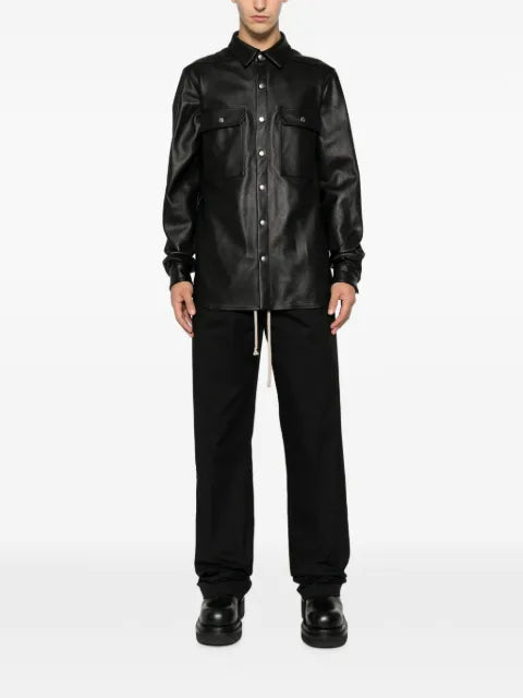 Rick Owens leather press-stud jacket