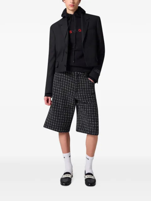 MSGM logo-embroidered pouch-pocket hoodie