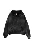 MOOJI MOOJI  paint-splatter distressed hoodie