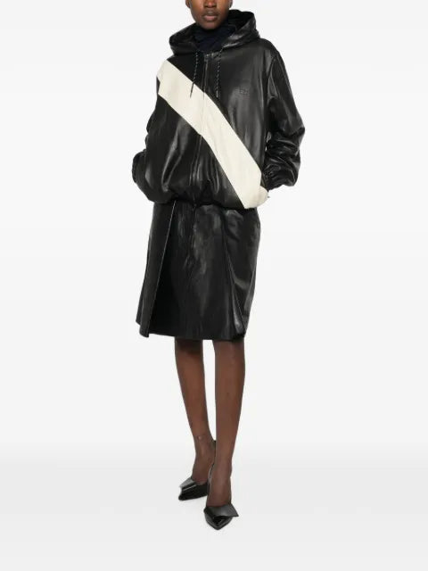 Wales Bonner Vista diagonal-stripe leather jacket