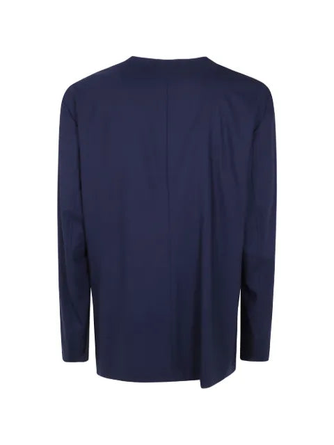 Emporio Armani double-breasted collarless blazer