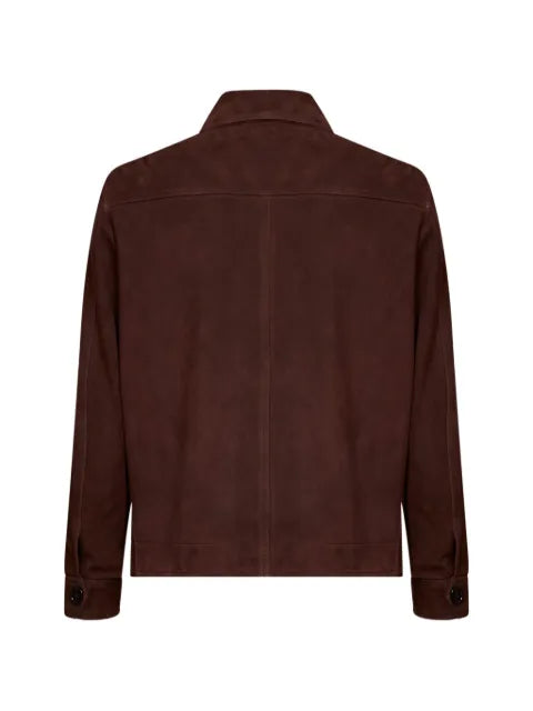 Lardini suede flap-pocket jacket