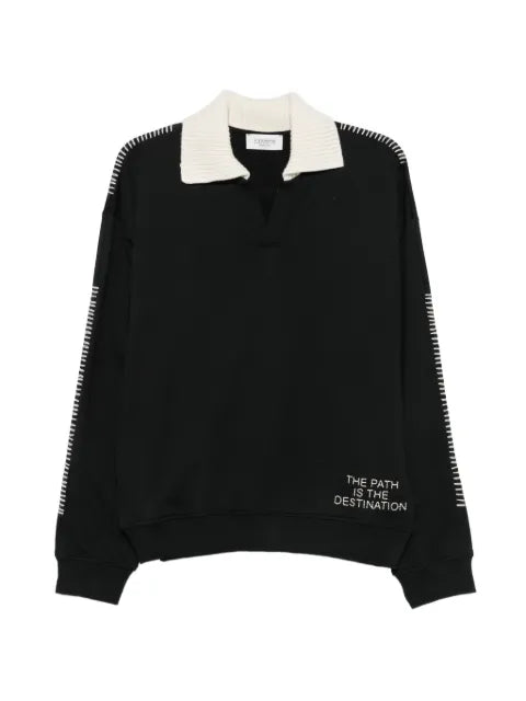 Laneus embroidered whipstitch sweatshirt