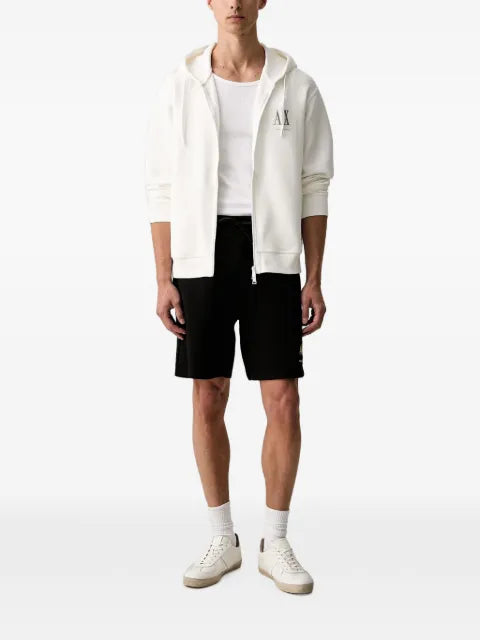 Armani Exchange logo-embroidered zip-up hoodie