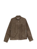 Brioni suede high-neck jacket