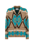 AMARANTO  geometric-pattern shawl-collar cardigan