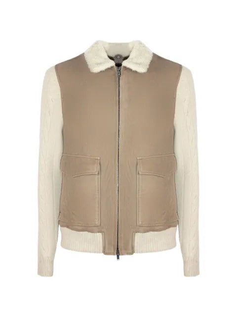 VOLFAGLI Arena cable-knit suede jacket