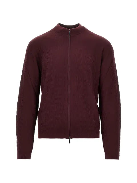 Emporio Armani textured zip-up cardigan
