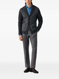 Hackett London herringbone-pattern shawl-collar cardigan