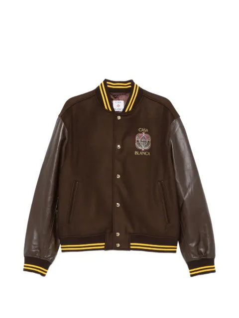 Casablanca logo-embroidered panelled jacket