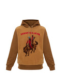 Moncler cowboy-motif fleece-panel hoodie