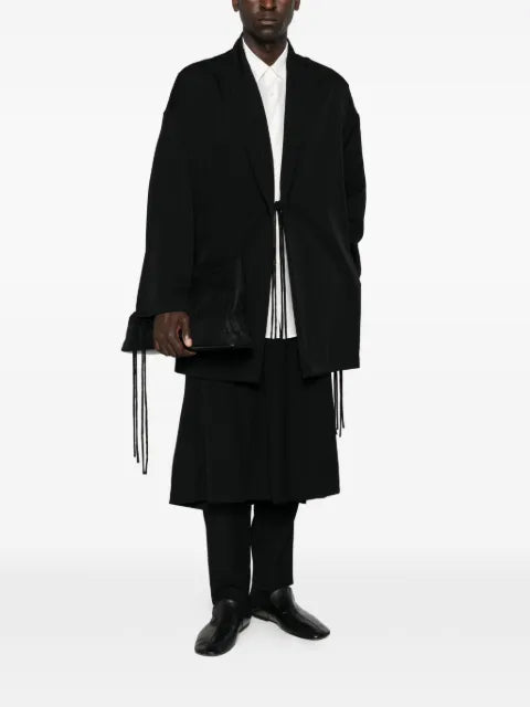 Yohji Yamamoto tie-fastening slit-sleeve jacket