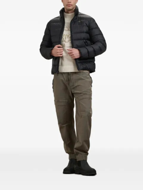 Blauer quilted logo-patch jacket