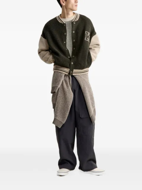 Maison Kitsuné logo-patch panelled cardigan