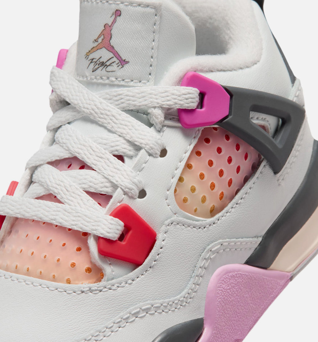 Air Jordan 4 Retro 'Comic' - Infant/Toddler Lifestyle Sneaker (Off White/Fire Pink/Anthracite)