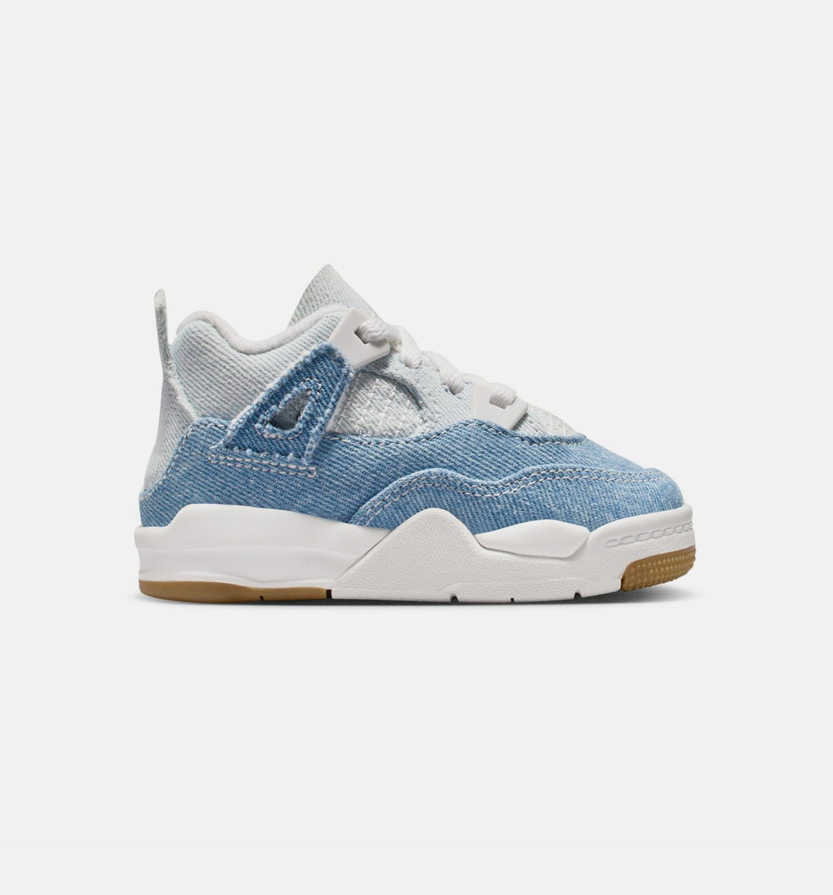 Air Jordan 4 Retro Worn Blue Infant/Toddler Lifestyle Shoe - Sail/Worn Blue/Metallic Gold