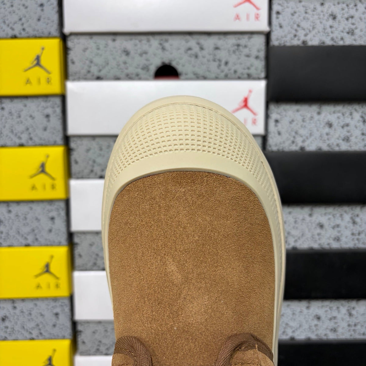 UGG Lace-Up Hiker Chukka Boot – Suede Boot with Knit Collar, Lug Sole & UGG Logo Heel in Tan