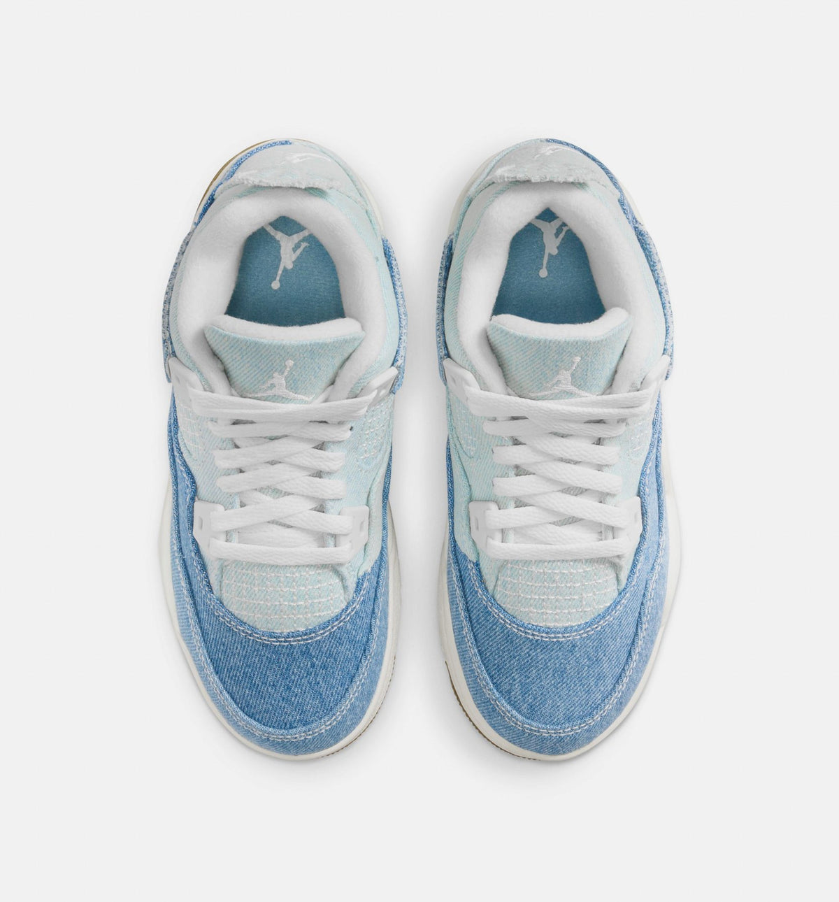 Air Jordan 4 Retro Worn Blue – Preschool Lifestyle Shoe in Sail/Worn Blue/Metallic Gold