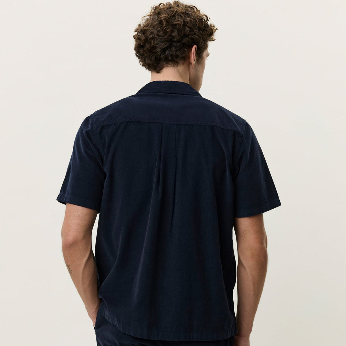 Les Deux Signature Mini Cord Ss Shirt: Dark Blue Night