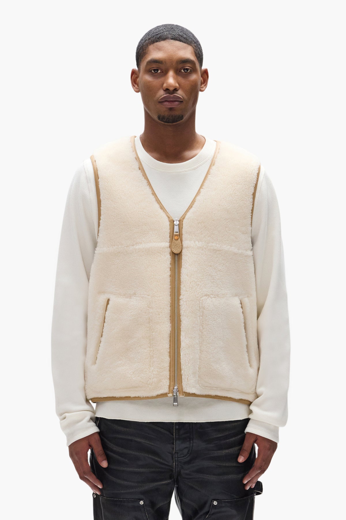 Slab Wordmark Shearling Vest