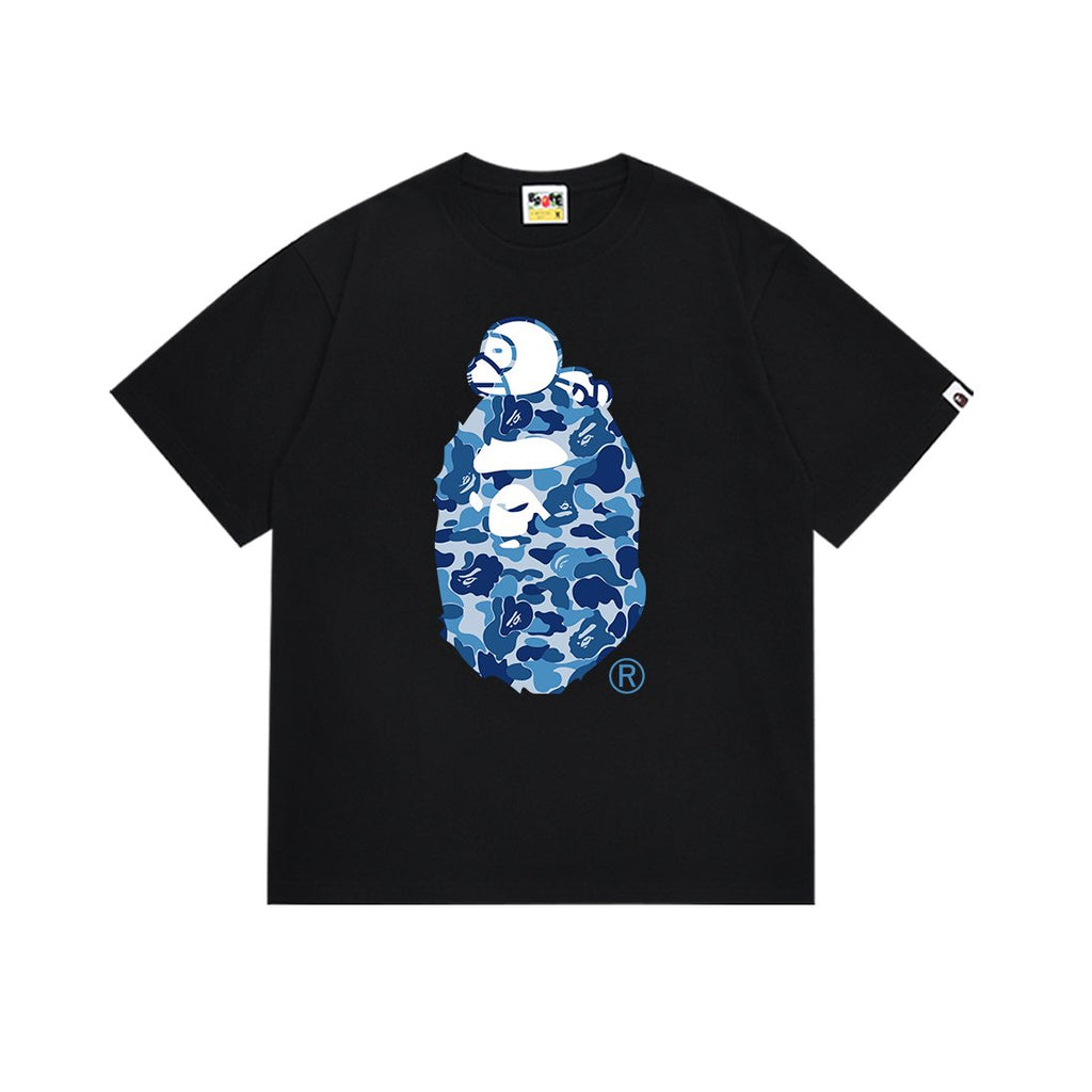 BAPE Blue Camo Ape Head Graphic T-Shirt