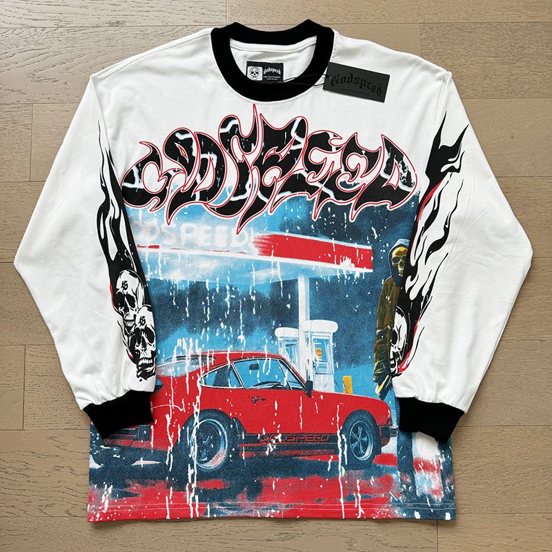 Godspeed Car Graphic Long-Sleeve T-Shirt