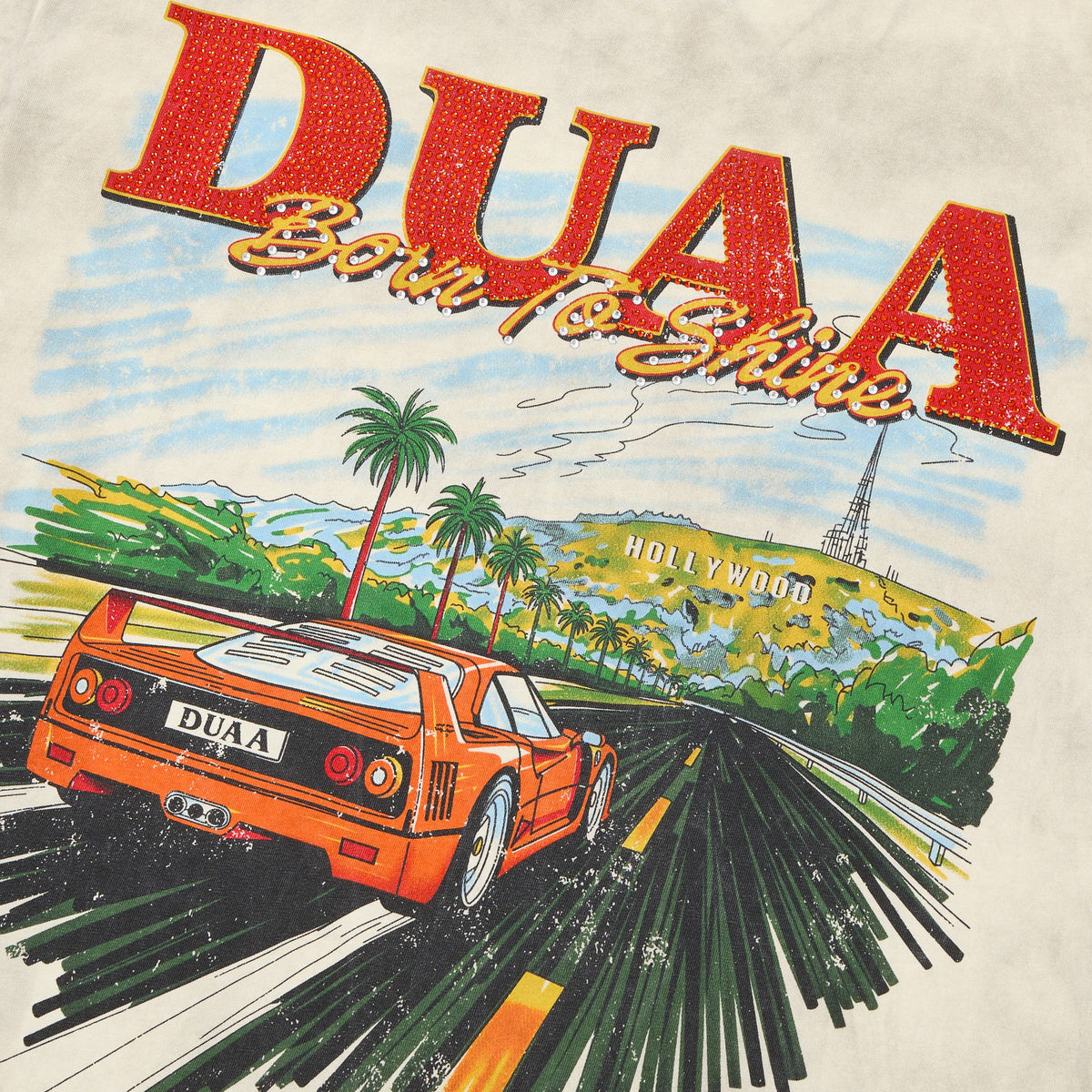 DUAA Hollywood Car Graphic Short-Sleeve T-Shirt