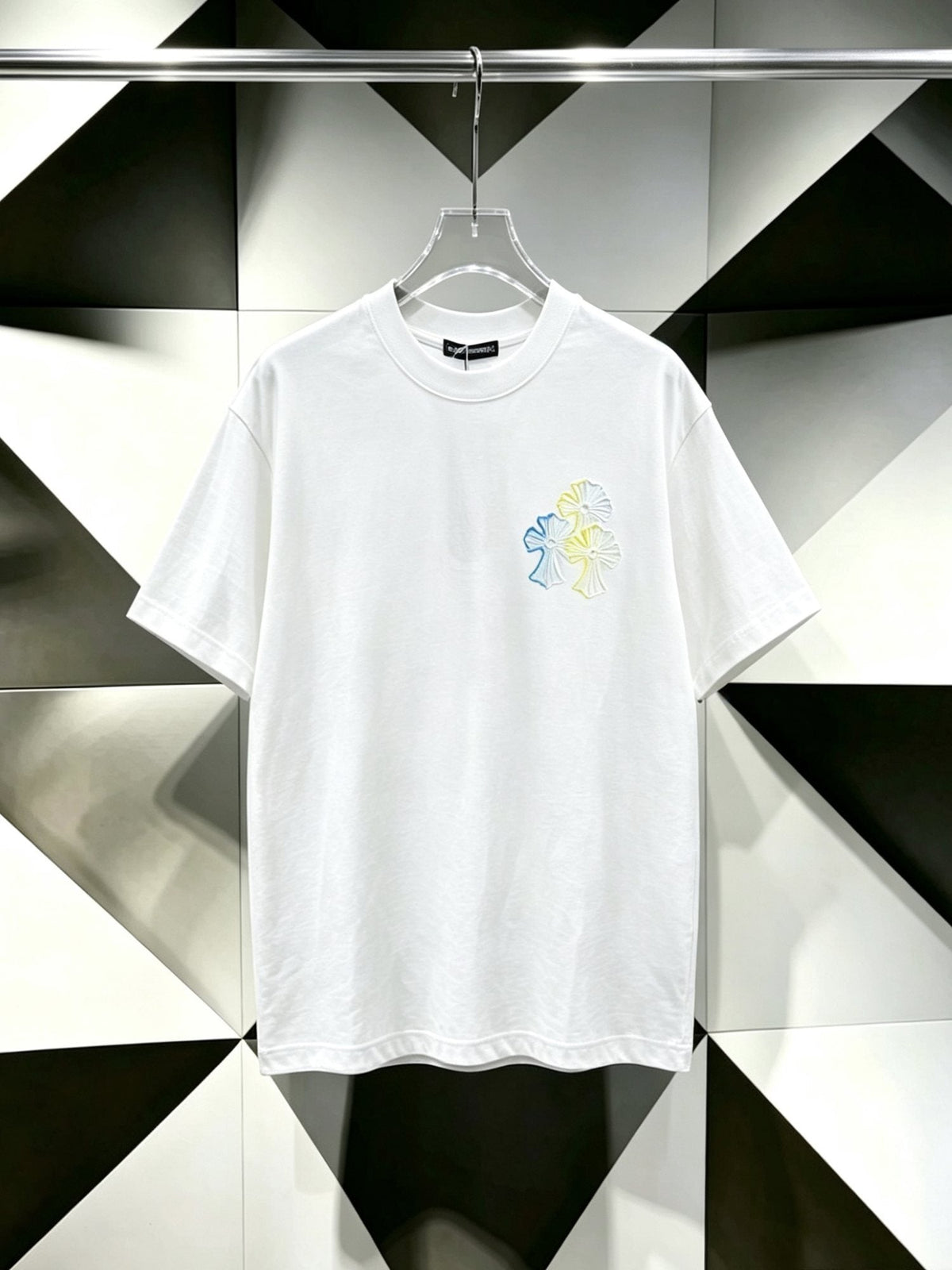 Chrome Hearts Floral Cross Embroidered T-Shirt