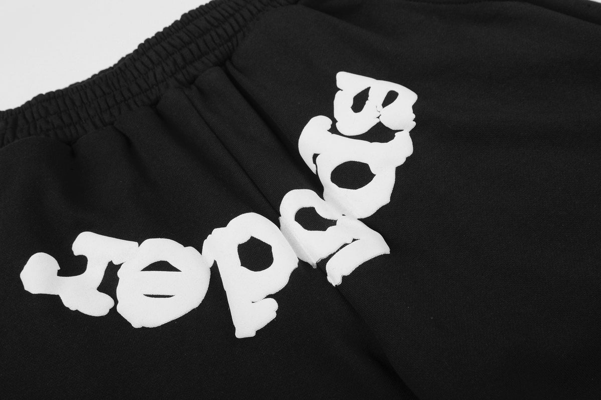 Sp5der Black Graphic Shorts